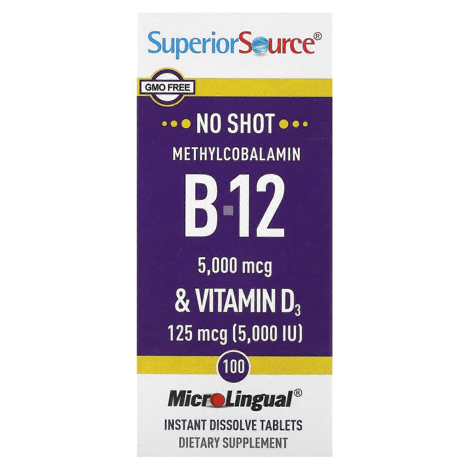 Superior Source, Methylcobalamin B-12 & Vitamin D3, 100 Tablets