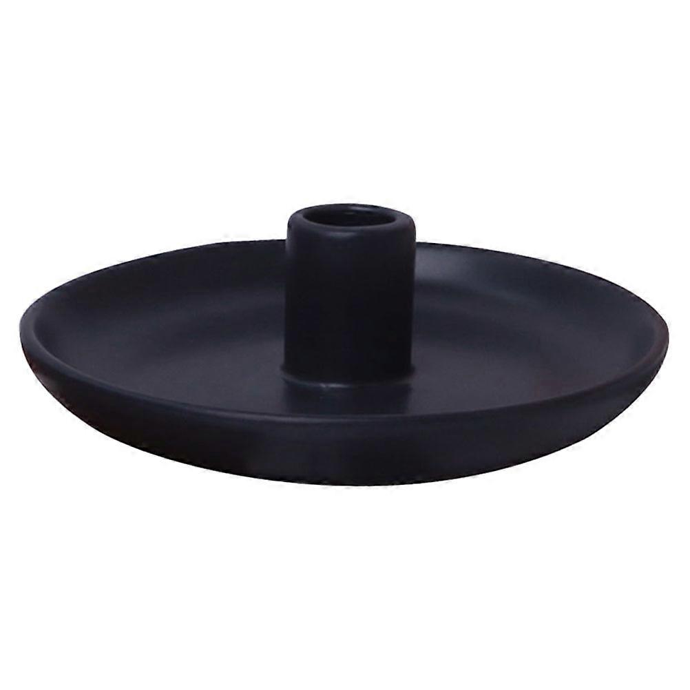 Black Ceramic Candle Stand for Decor with Dining Table Candlestick 1 Piece