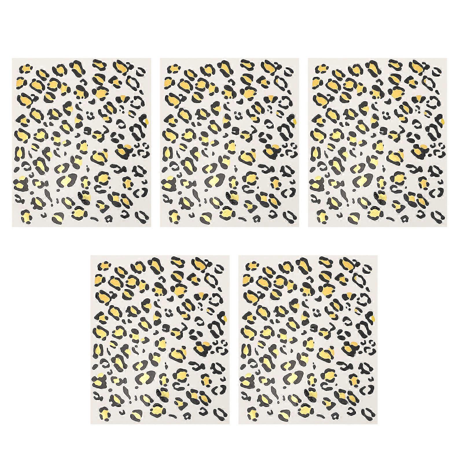Leopard Tattoos Temporary for Decoration 5 Sheets Removable Tattoo Stickers