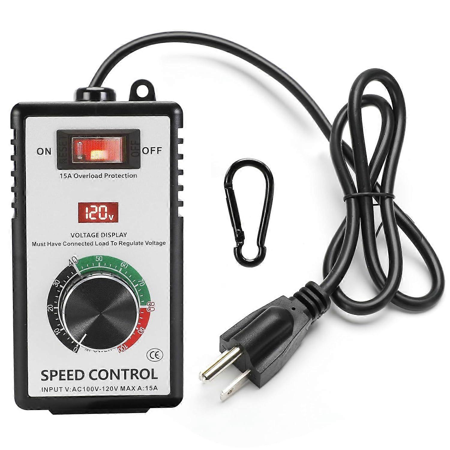 AC Motor Speed Controller 100V-120V 15A Max Variable Fan Speed Controller,