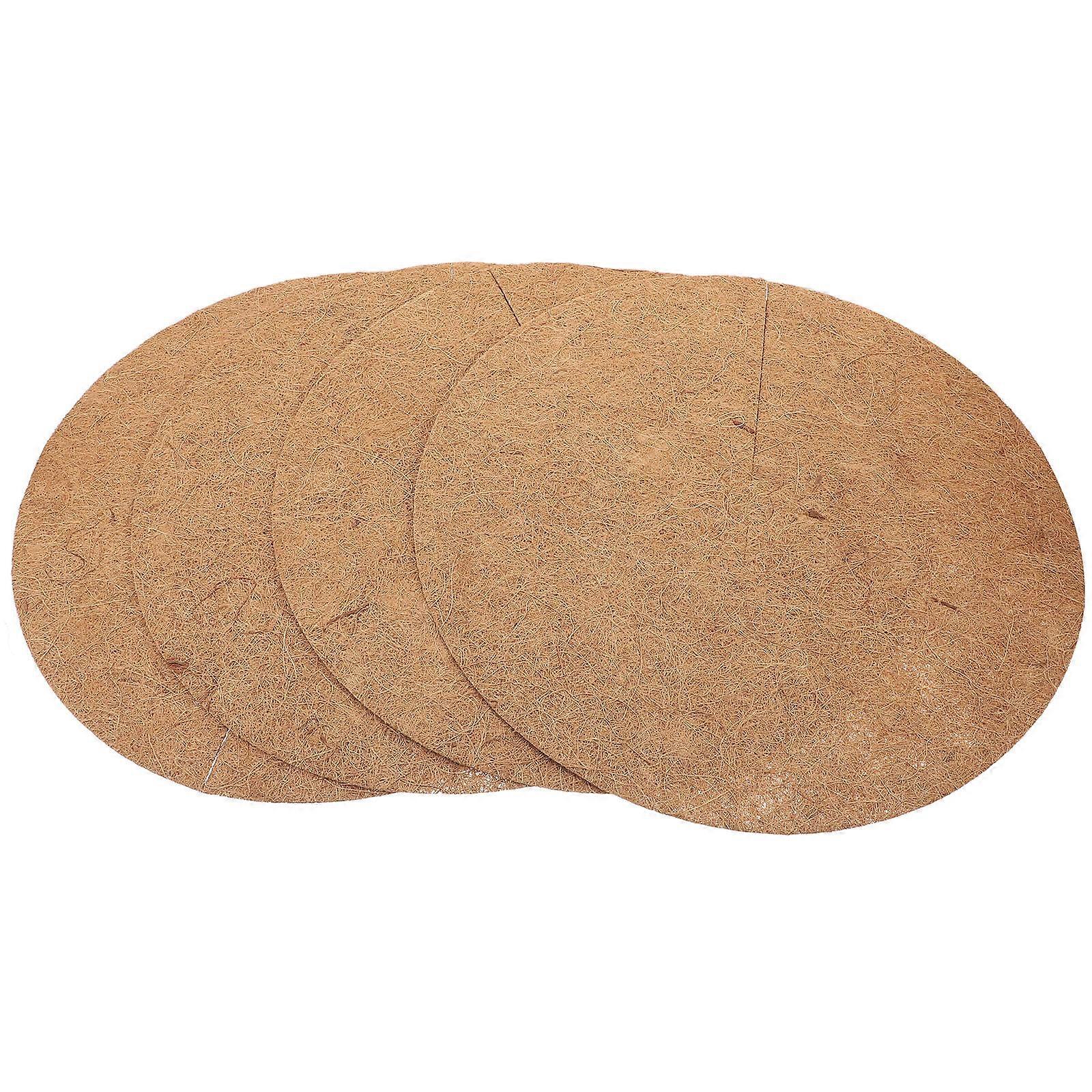 Light Brown Coconut Fiber Garden Ring for Tree Base Protector 4Pcs Set