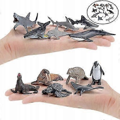 12/set Shark Figurine Educational Model