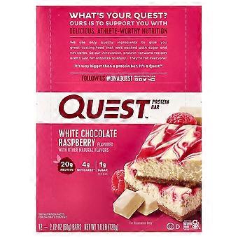 Quest Nutrition, Baton proteinowy, Malina z białej czekolady, 12 batonów, 60 g (2,12 uncji) każdy