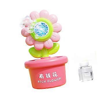 Festive Flower Shape Bubble Guns for Children Children Birthday Gift for Special Occasion Outdoor Play Automatic Blower  Yellow