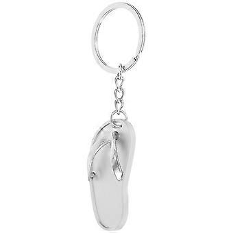 Metal Flip-Flops Keyring for Key Holding Silver Creative Pendant