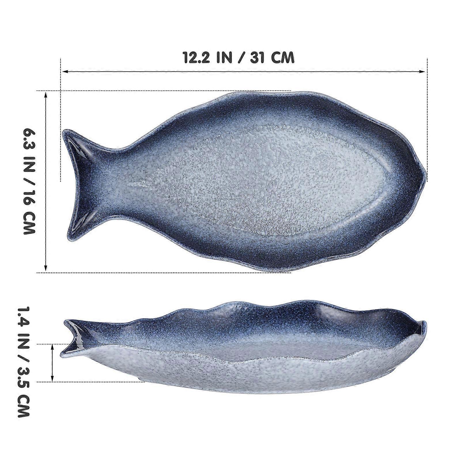 Fish Shape Ceramic Dish for Serving Fish 12 Kitchen Tableware