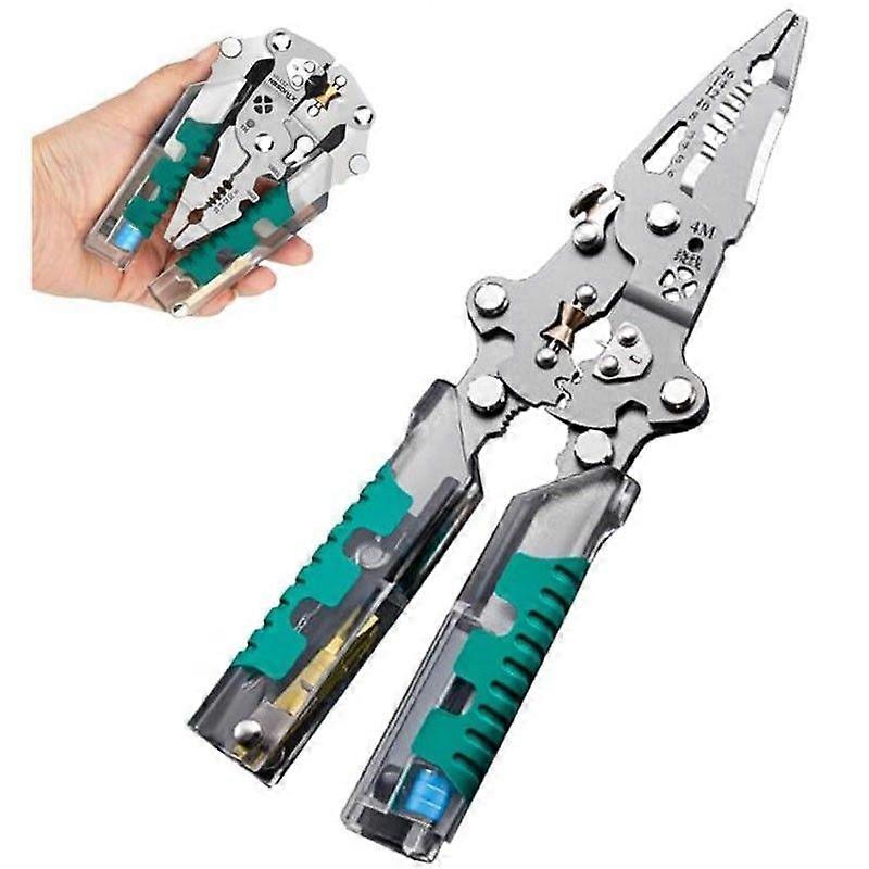 Multi-Function Electrician's Pliers, 20-in-1 Folding Screwdriver & Wire Stripper