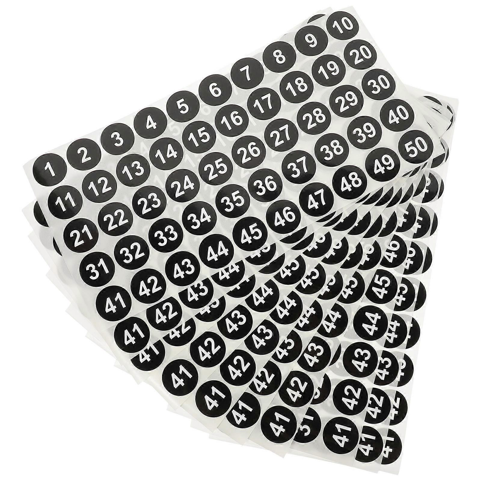 10 Sheets Numbered Sticker Adhesive Number Sticker Number Classification Sticker