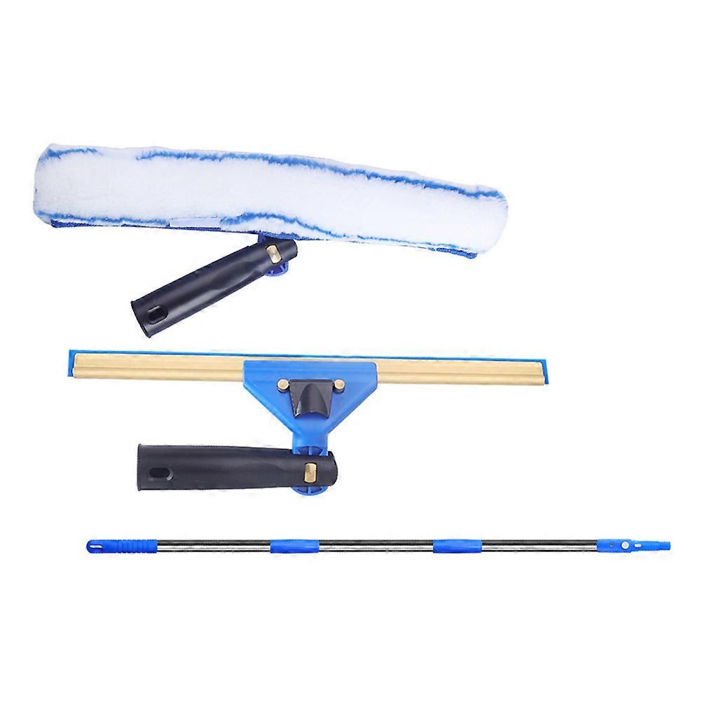 1 Set Window Cleaning Squeegee Microfiber Window Scrubber with Pole for Car
