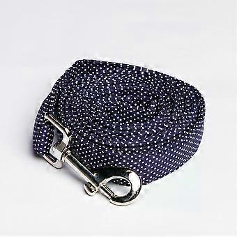 Dog Leash Lead - Cotton Blue & White Polker Dots