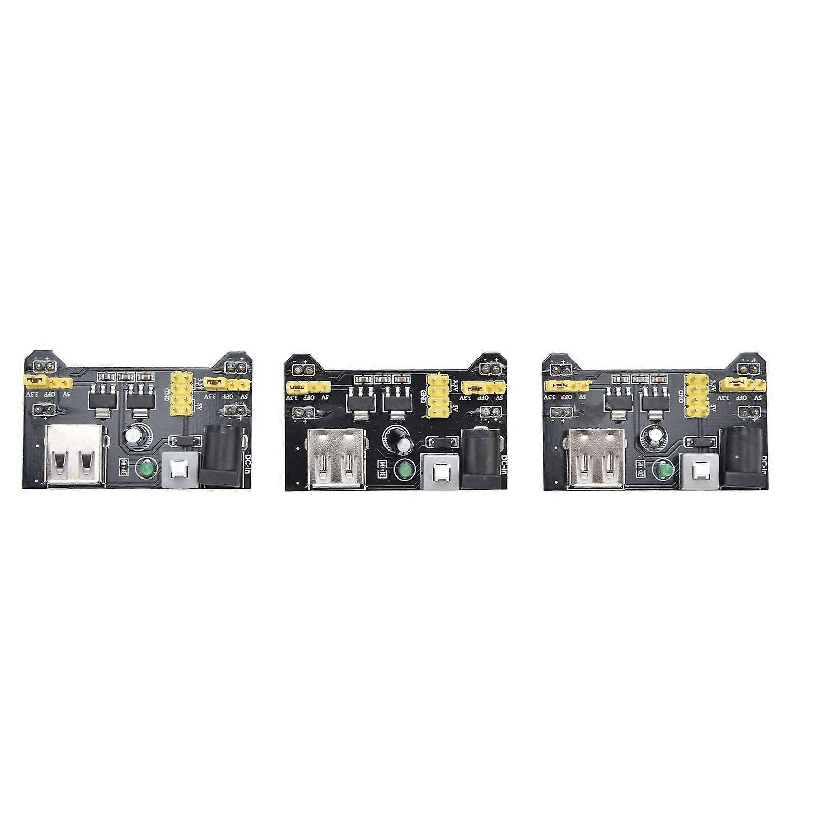 3Pcs Breadboard Power Supply Module for Prototype Board DC 6.5?12V USB Power 3.3V/5V