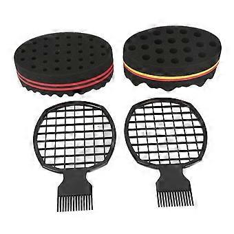 Hair Twist Comb Sponge Set - Soft Elastic Sponge and Plastic Comb for Curly Hair Styling, Portable for Home & Salon Use