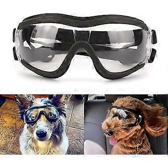 Óculos para cães Proteção dos olhos ao ar livre Alça ajustável fácil de colocar em óculos de sol para animais de estimação - Clear