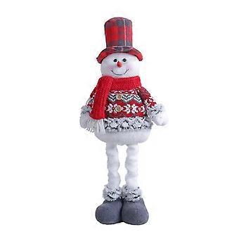 Natale Peluche Bambola Ornamento Retrattile Gamba Farcita In Piedi Babbo Natale Pupazzo di Neve Renna Peluche Casa Festa Decorazione Della Tavola Nuovo Anno Merr