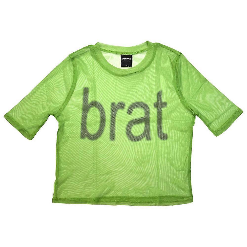 Charli XCX Brat Logo Mesh Crop Top