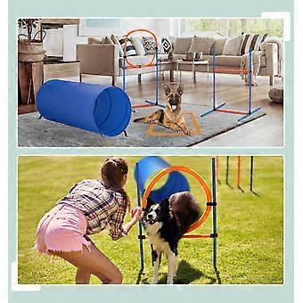 Dog Agility Course Set with Tunnel, Hurdles, Slalom