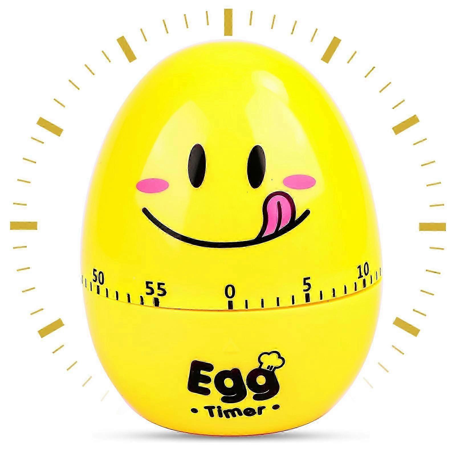 Mechanical Egg Timer, 60 Minute Countdown Kitchen Timer, Funny Egg Shaped Design for Cooking and Baking
