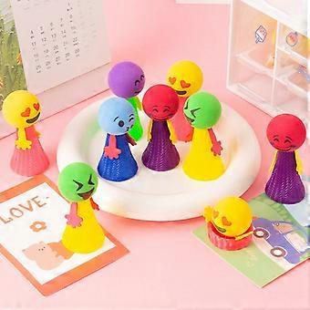 Light Up Jumping Spring Launcher Toys 10Pcs Random Color, Small Fun Jumping Ball Toy for Kids Indoor Outdoor Game