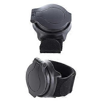 2pcs Bike Rear View Mirror Adjustable Wrist Wear Mirror Cycling Wristband Safety Back Rear View Mirror (Black)