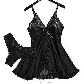 Nuisette en satin et dentelle florale pour femme, décolleté plongeant en V, bretelles ajustables, lingerie de nuit idéale pour les nuits romantiques de lune de miel