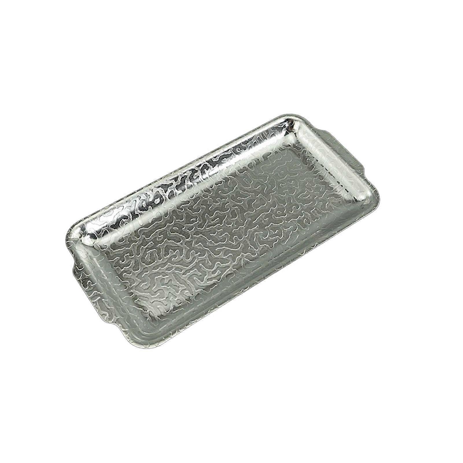 Japanese Retro Food Plate Stainless Steel Serving Tray Food Grade Safe Rectangular Plate Kitchen Dining Dish for Sushi Dessert QingHai
