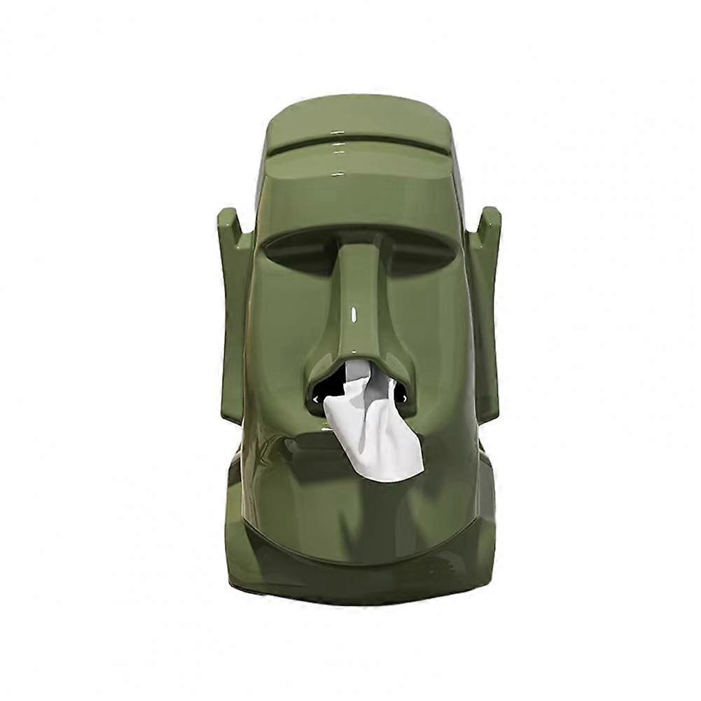 Stone Statue Tissue Box Multi-functional Tissue Container Large Capacity Unique Office Desktop Organizer