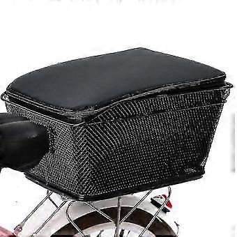 Rear Bike Basket Large Capacity Metal Wire Bicycle Basket with Waterproof Rainproof Cover