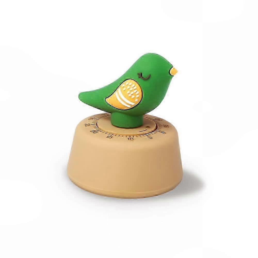 Mechanical Timer 60 Minute Manual Kitchen Cooking & Learning Timer Cute Green Bird