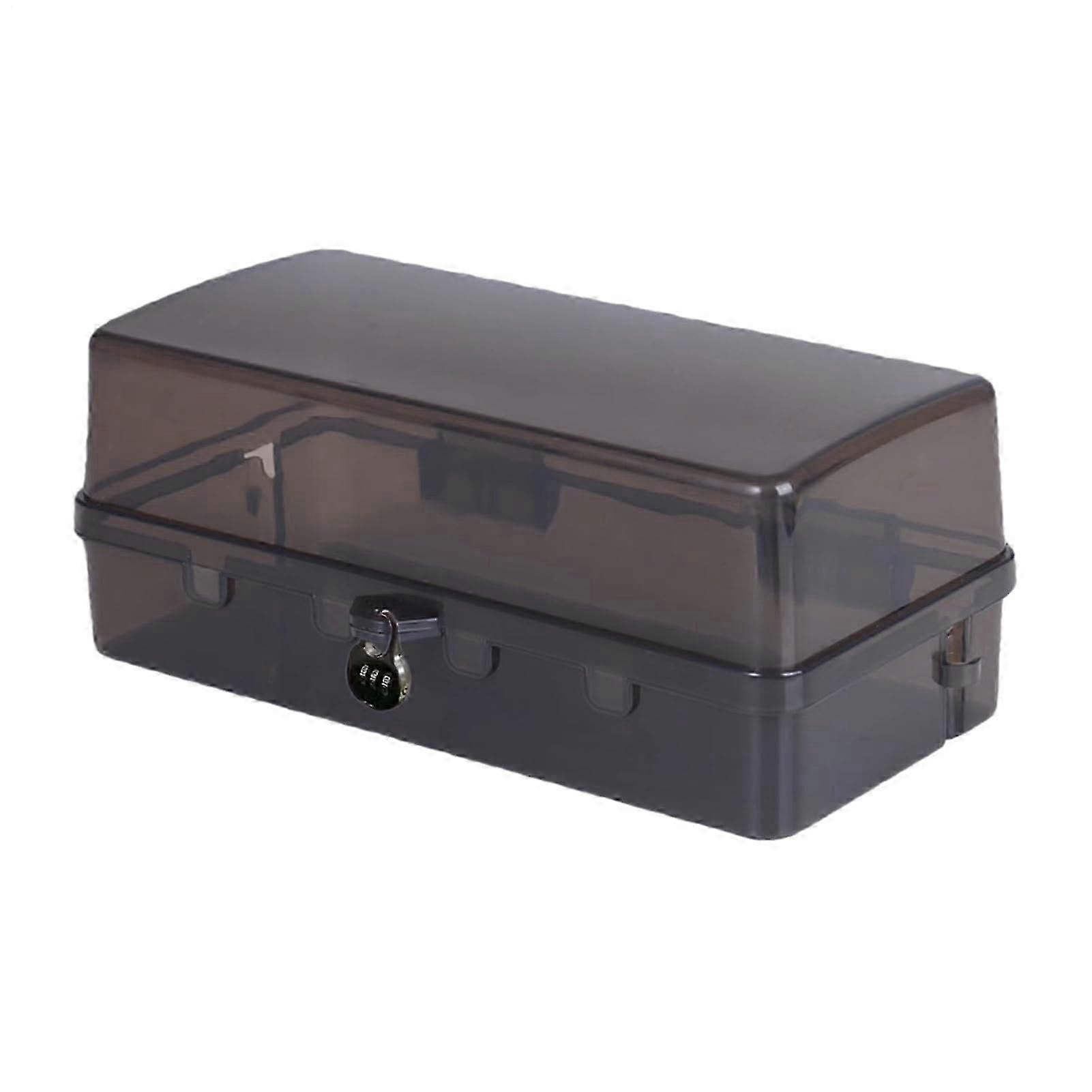 Waterproof Electrical Box 6-Outlet with Lock UV-Resistant Wall-Mountable Cable Socket Storage Black