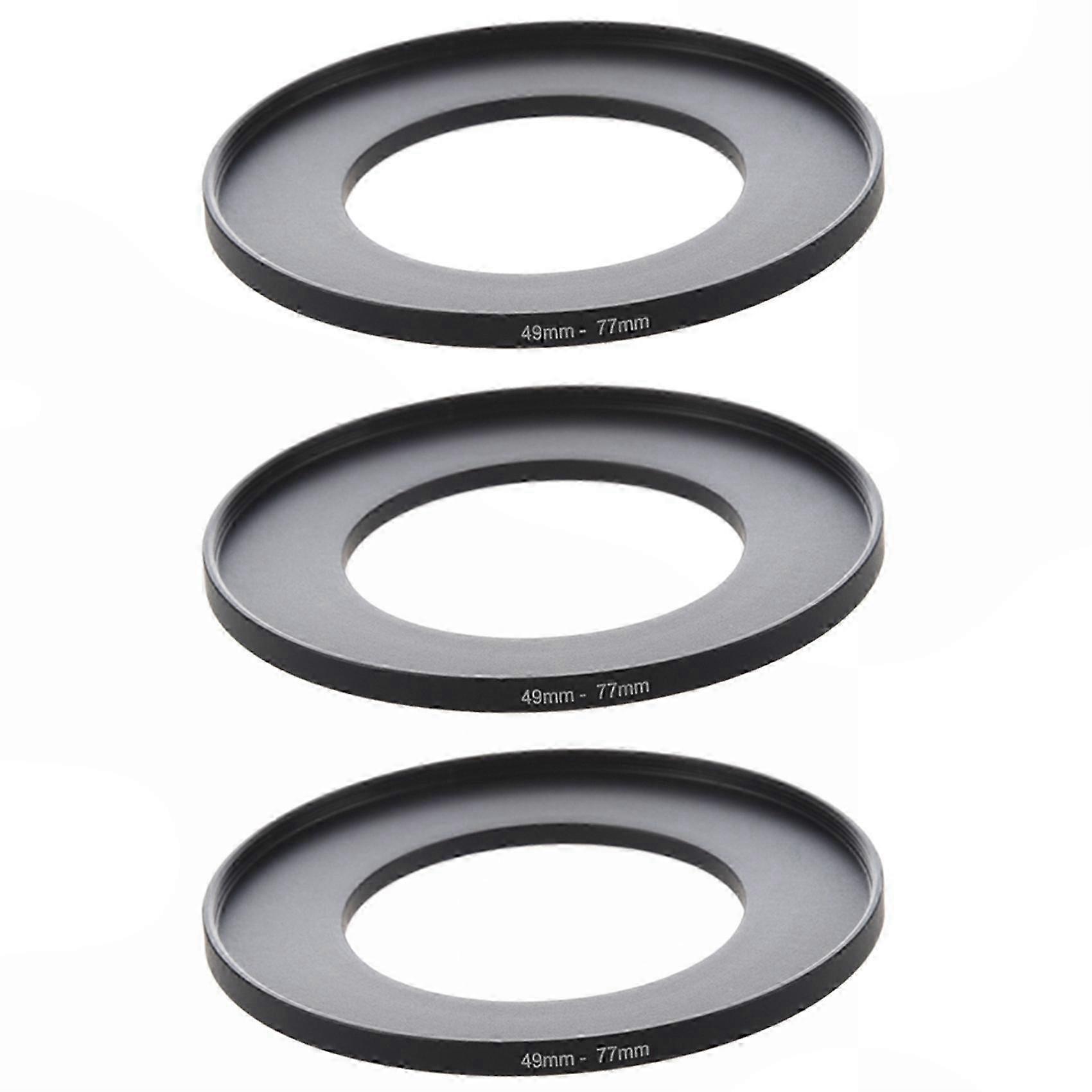Camera Lens Filter Step Up Ring Adapter 3X 49mm-77mm Set