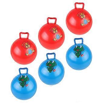 Children Bouncy Ball Inflatable Hop Ball for Kids 6Pcs Cartoon Pattern