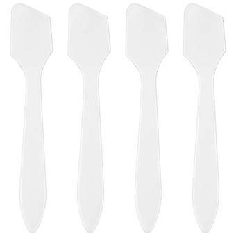 Makeup Scoop Cosmetic Spatulas for Daily Use 50Pcs White Plastic Spoons