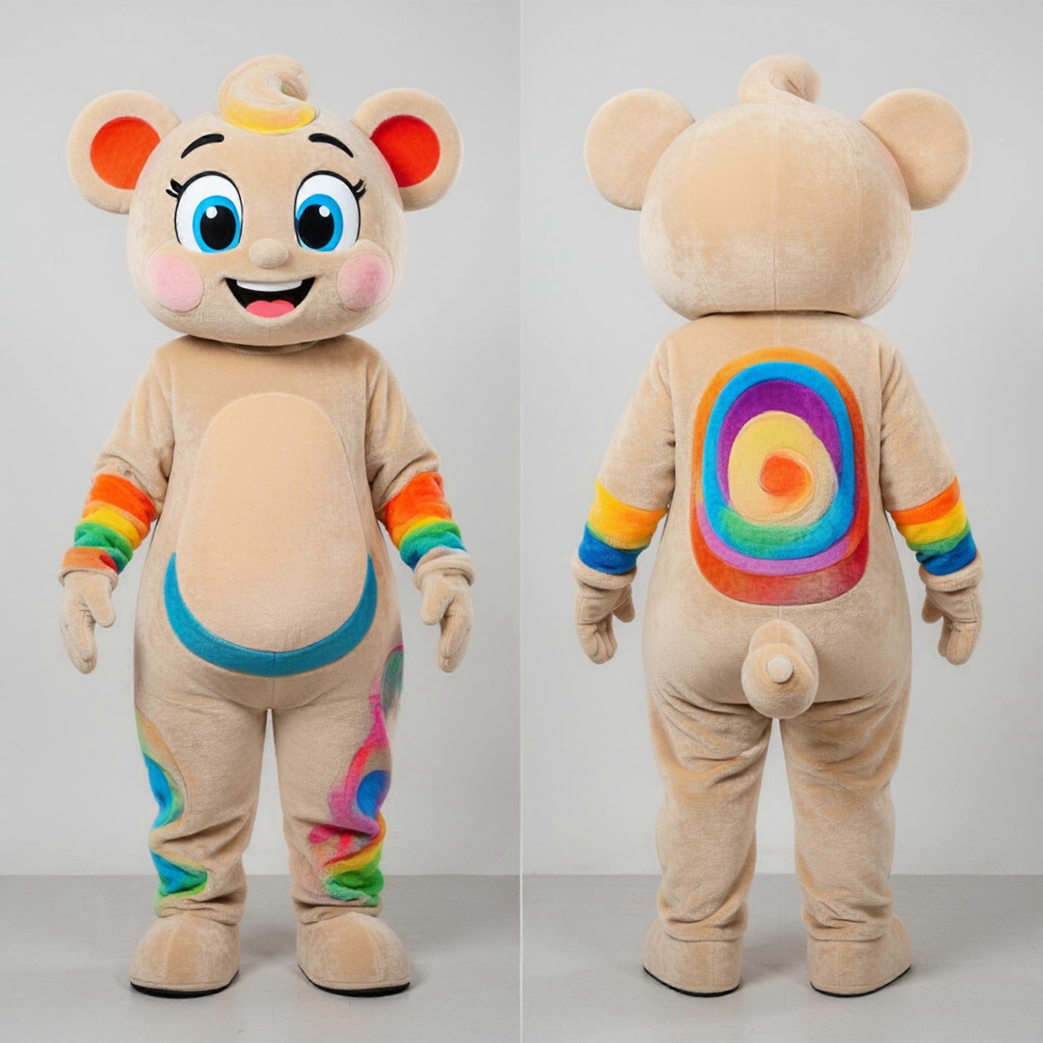 MASTICOT Beige Flexible Cartoon Contortionist Mascot