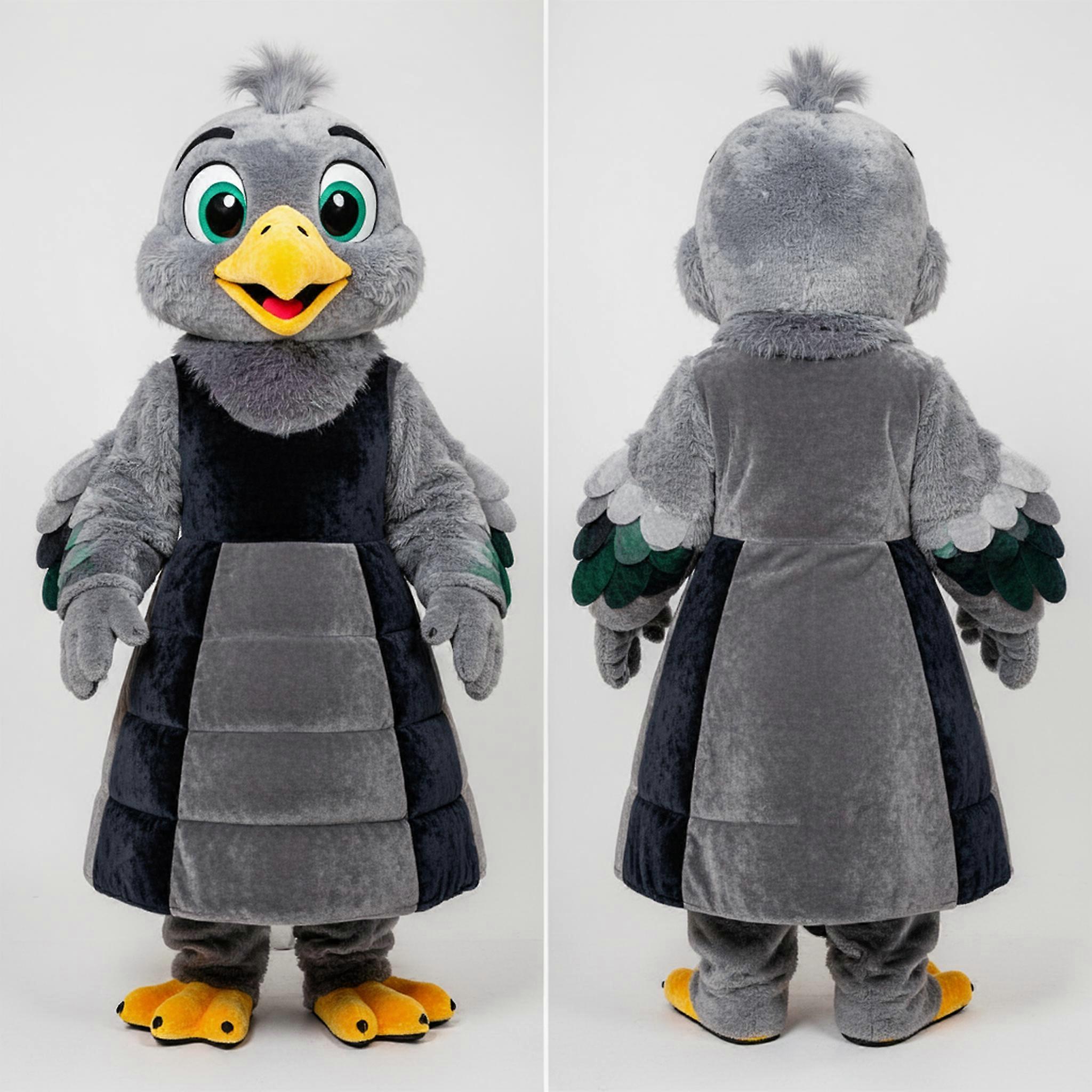 MASTICOT Velvety Gray Fluffy Pigeon Mascot
