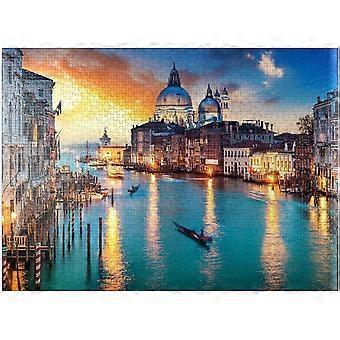Grand Canal with Gondola At Sunset Venice Italy Premium Jigsaw Puzzle for Adults VRE323