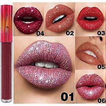 Diamond Lipstick Shiny Long Lasting Liquid Lipstick, Non-Sticky, Waterproof Lipstick Lip Gloss for Women