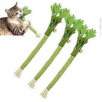 Realistisch selderij kattenspeeltje - Vilt, met belletje, interactief kauwspeeltje