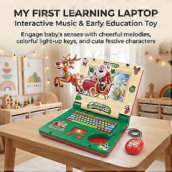Kids Musical Laptop Toy with Keyboard Layout and Attached Mouse, Button Play Toy Computer for Preschool Home Study and Parent Child Indoor Use