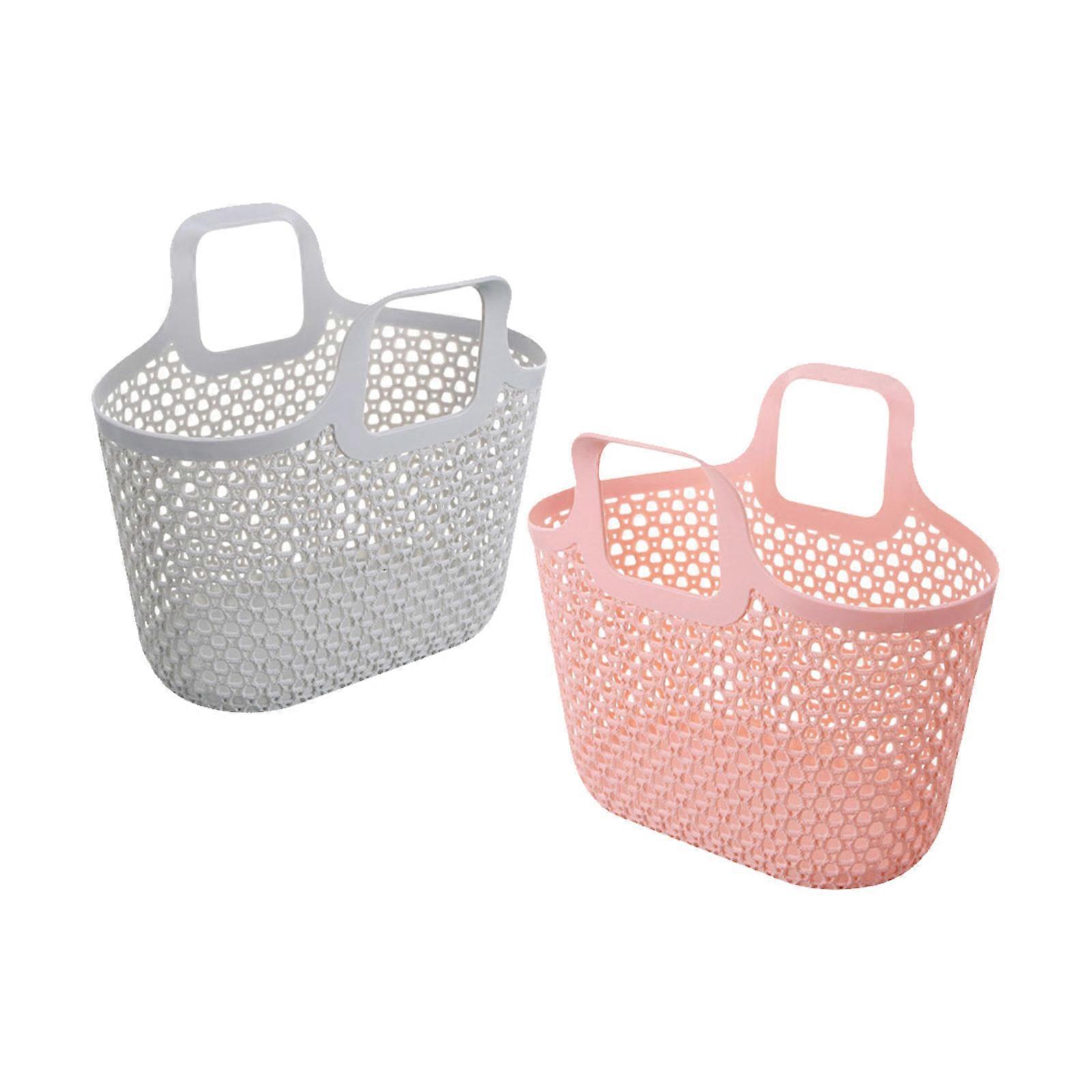 Bathroom Basket Handheld Bathing Basket for Storage 2Pcs PP Material