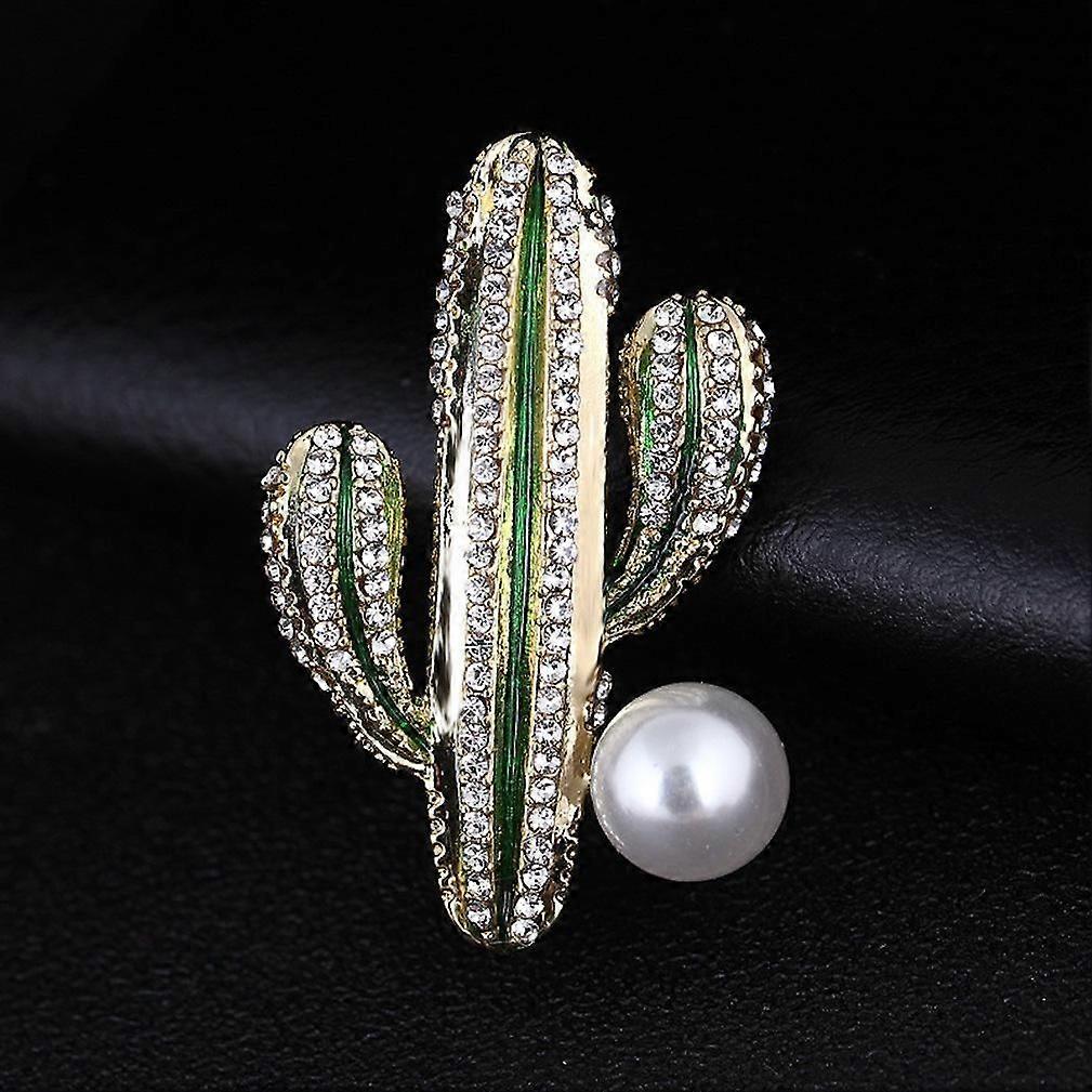 Corsage Cactus Dames Broche Strass Broche Broche Vert