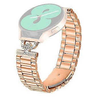 TKdaddy Farvet Urrem til GarminMove Stil / Vivomove Stil Metalrem D-formet Rhinsten Indretning Rose Guld