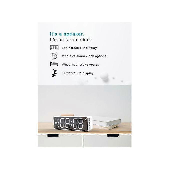 Bluetooth Speaker Radio Clock Card Speaker-white