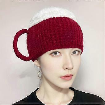 Czapka zimowa unisex w kształcie kufla do piwa, gruba, ciepła, z klapką na uszy