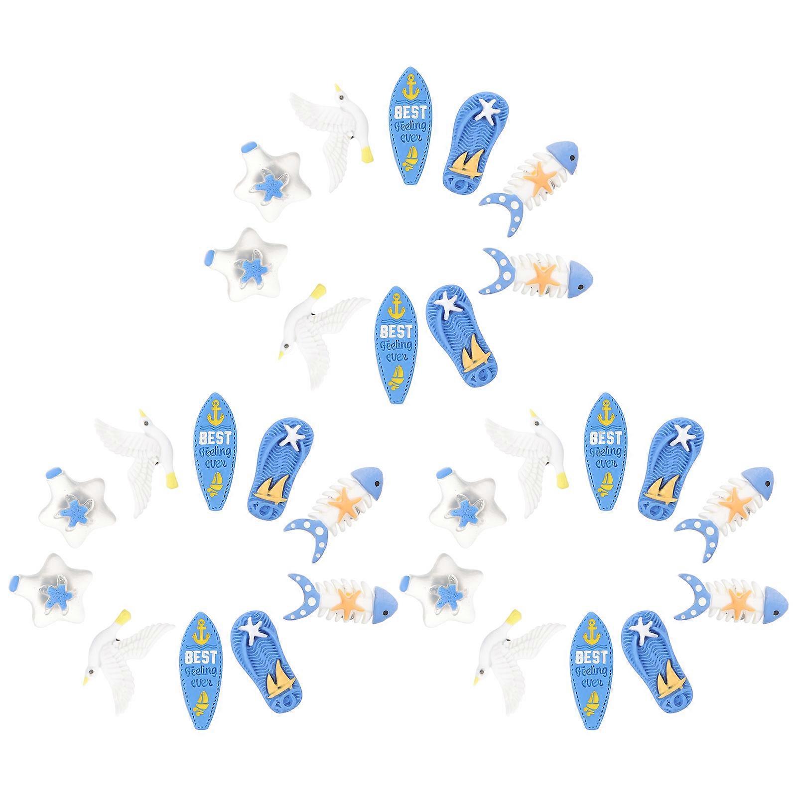 Ocean Themed Thumbtacks Resin Pushpins for Home Use 30Pcs Multi-Function Thumb Tacks