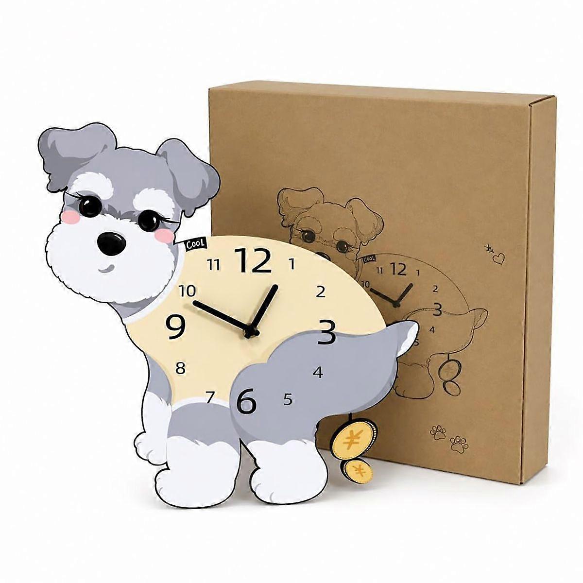 Dog Silent Creative Clock, Gold Coin Pendulum