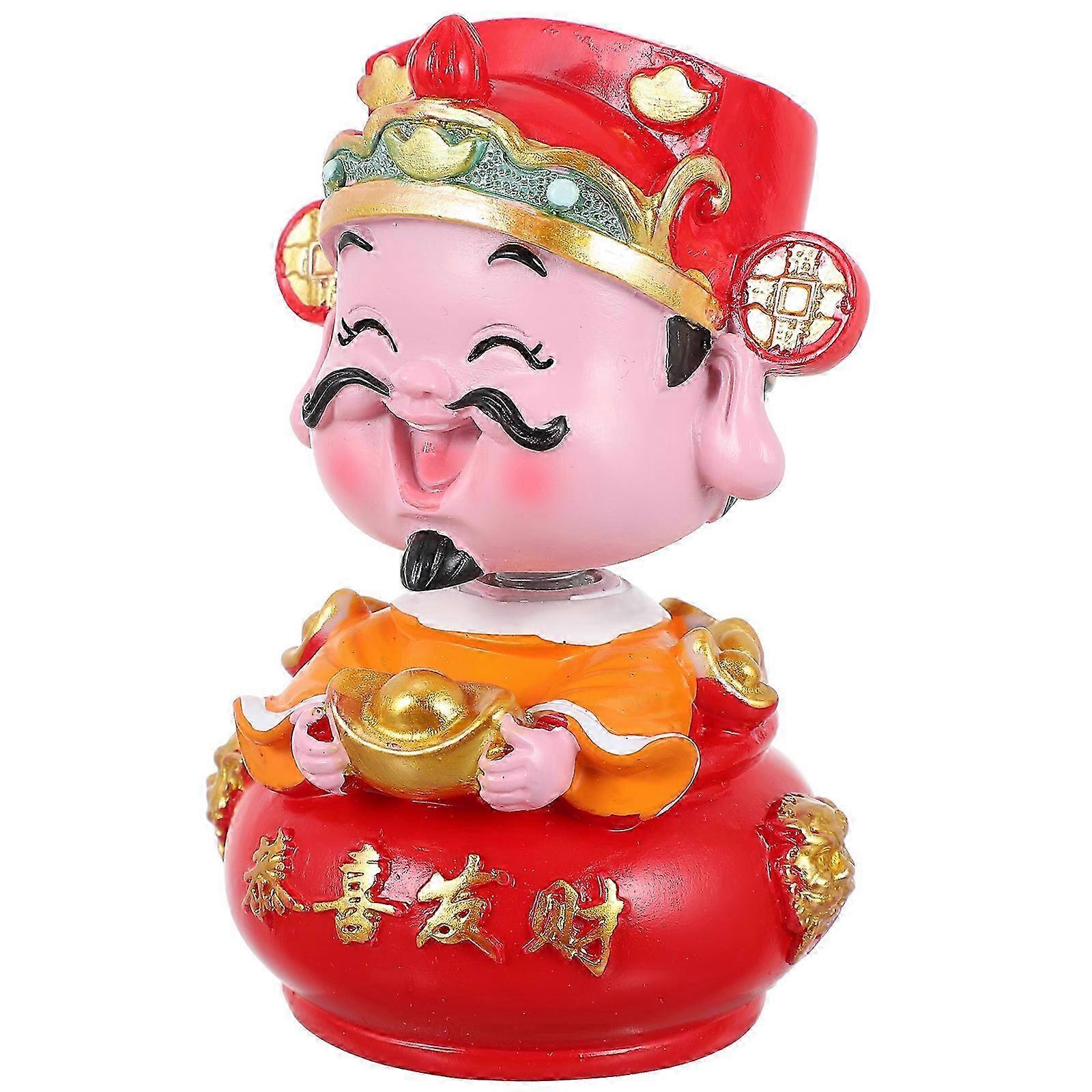 Festive Red Resin Shaking Head Decor