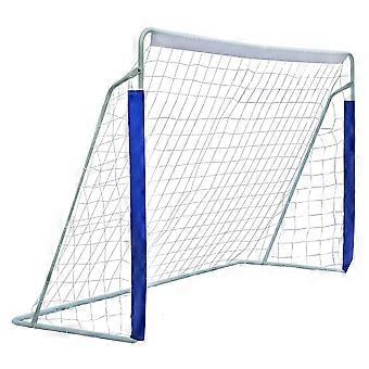 Football goal measuring 243.84cm x 152.4cm x 91.44cm, easy to assemble, complete with net and carry bag, suitable for youth/ adults/ athletes (Blue)
