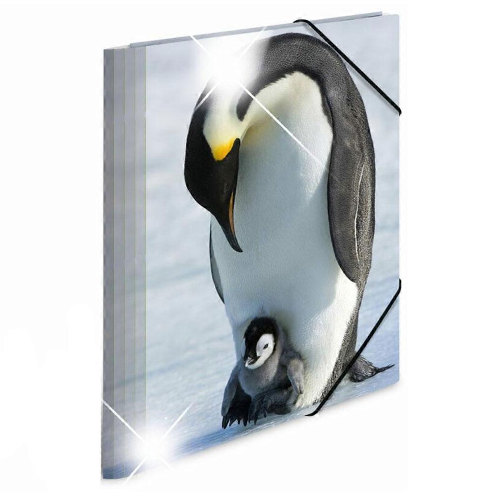 PENGUINS Herma High Quality and Stylish Elasticated Glossy PP Folder A4 Animals