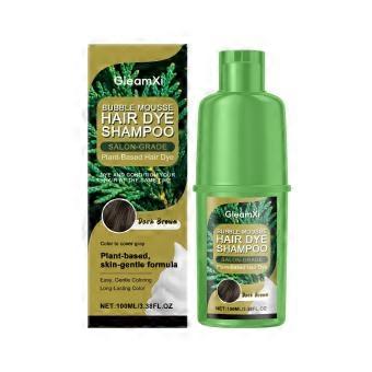 100ml/box GleamXi Dark Brown Plant-Based Foam Hair Treatment: Gentle ingredients, convenient for everyday use, stylish, natural, and easy to apply.