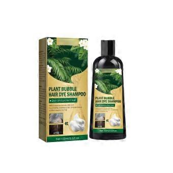 Black Hair Dye Shampoo with Argan and Olive Oil, Fast Gray Coverage, 3in1 Long Lasting Black Color Foam